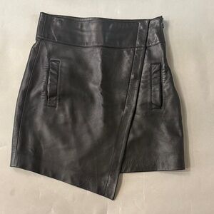 BA&SH -Black Leather Women Skirt